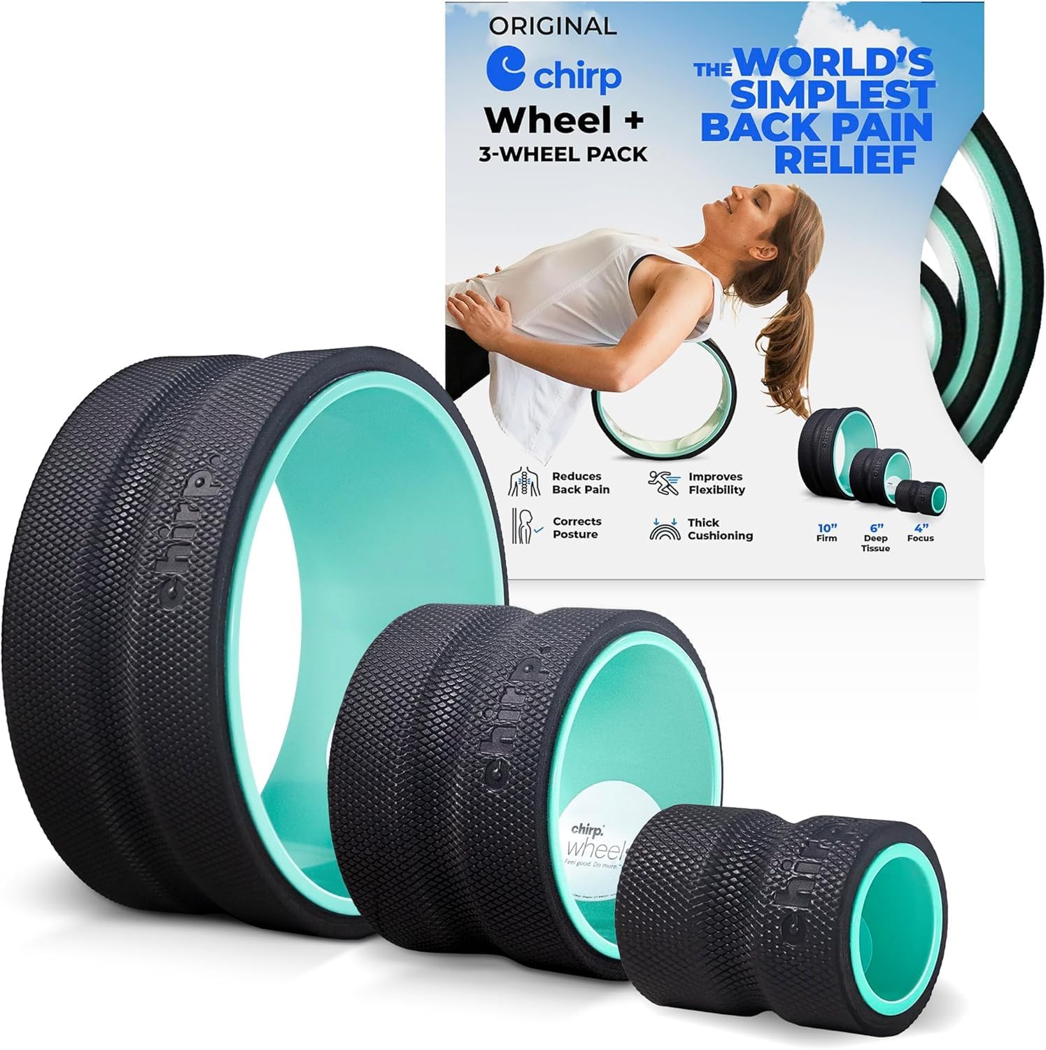 Chirp Wheel Foam Roller - Targeted Muscle Roller for Deep Tissue Massage