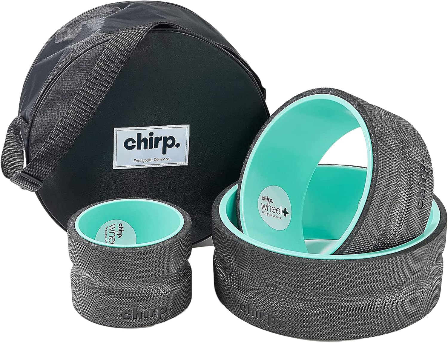 Chirp Wheel+ Back Pain Relief Foam Roller Bundle with Carrying Case