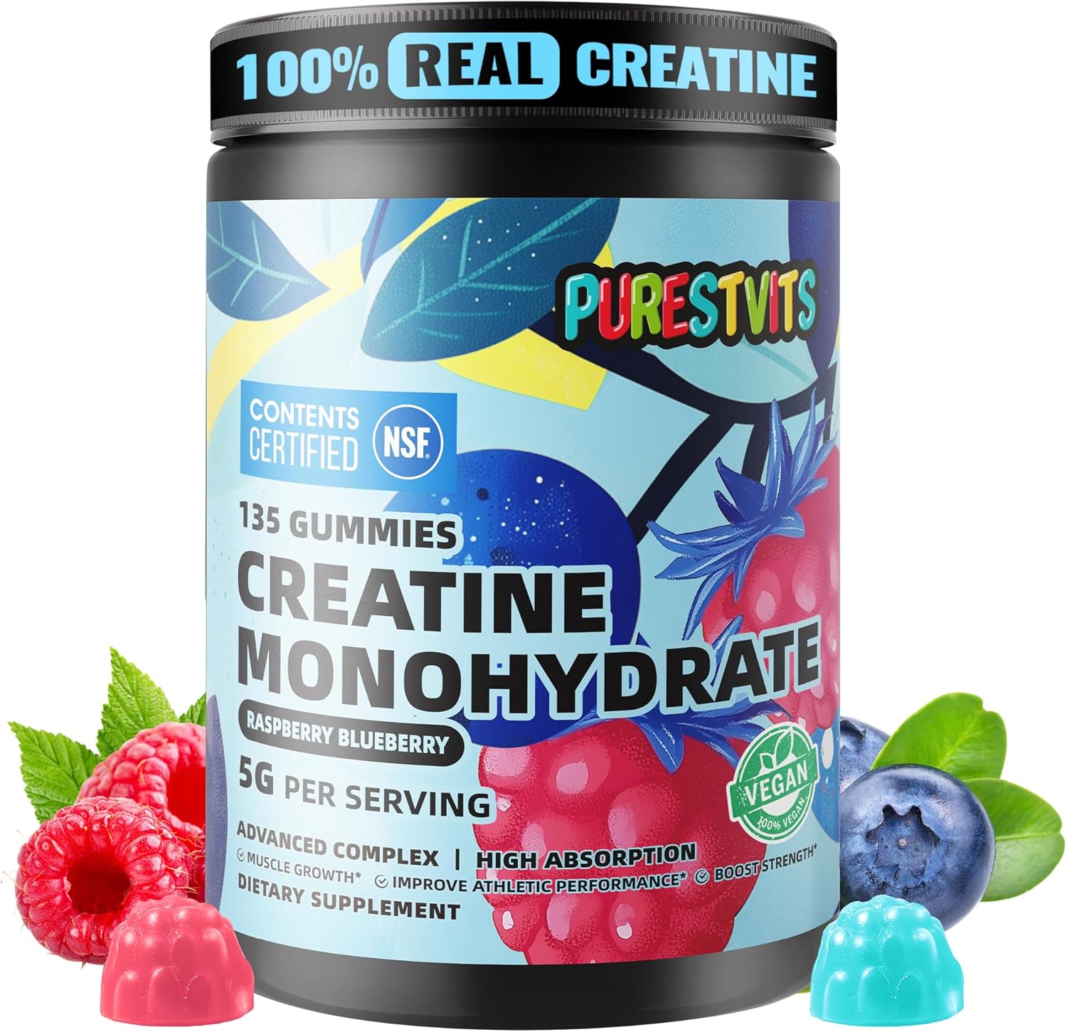 PURESTVITS NSF Certified Creatine Monohydrate Gummies 5g