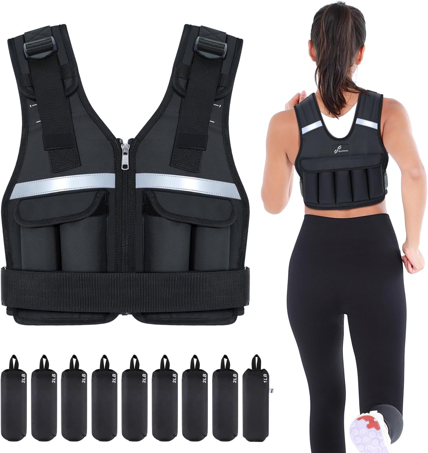 Sportneer Adjustable Weighted Vest 2-24 lb